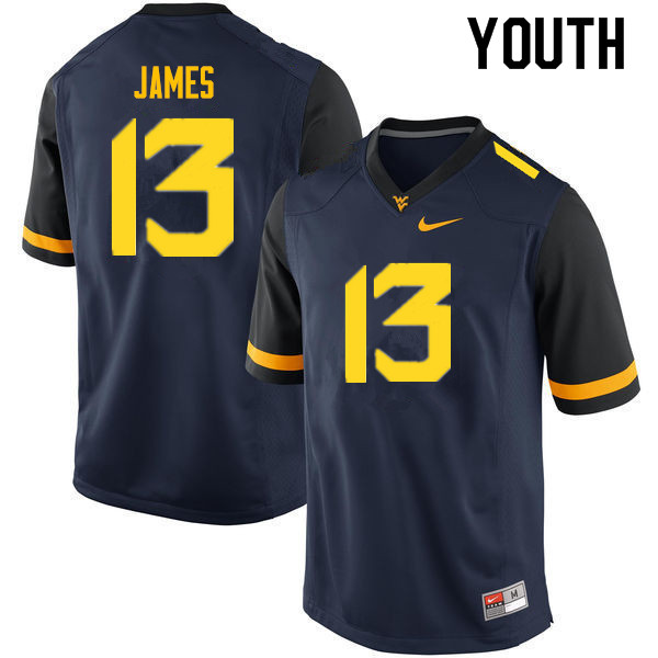 NCAA Youth Sam James West Virginia Mountaineers Navy #13 Nike Stitched Football College Authentic Jersey RG23O45CV